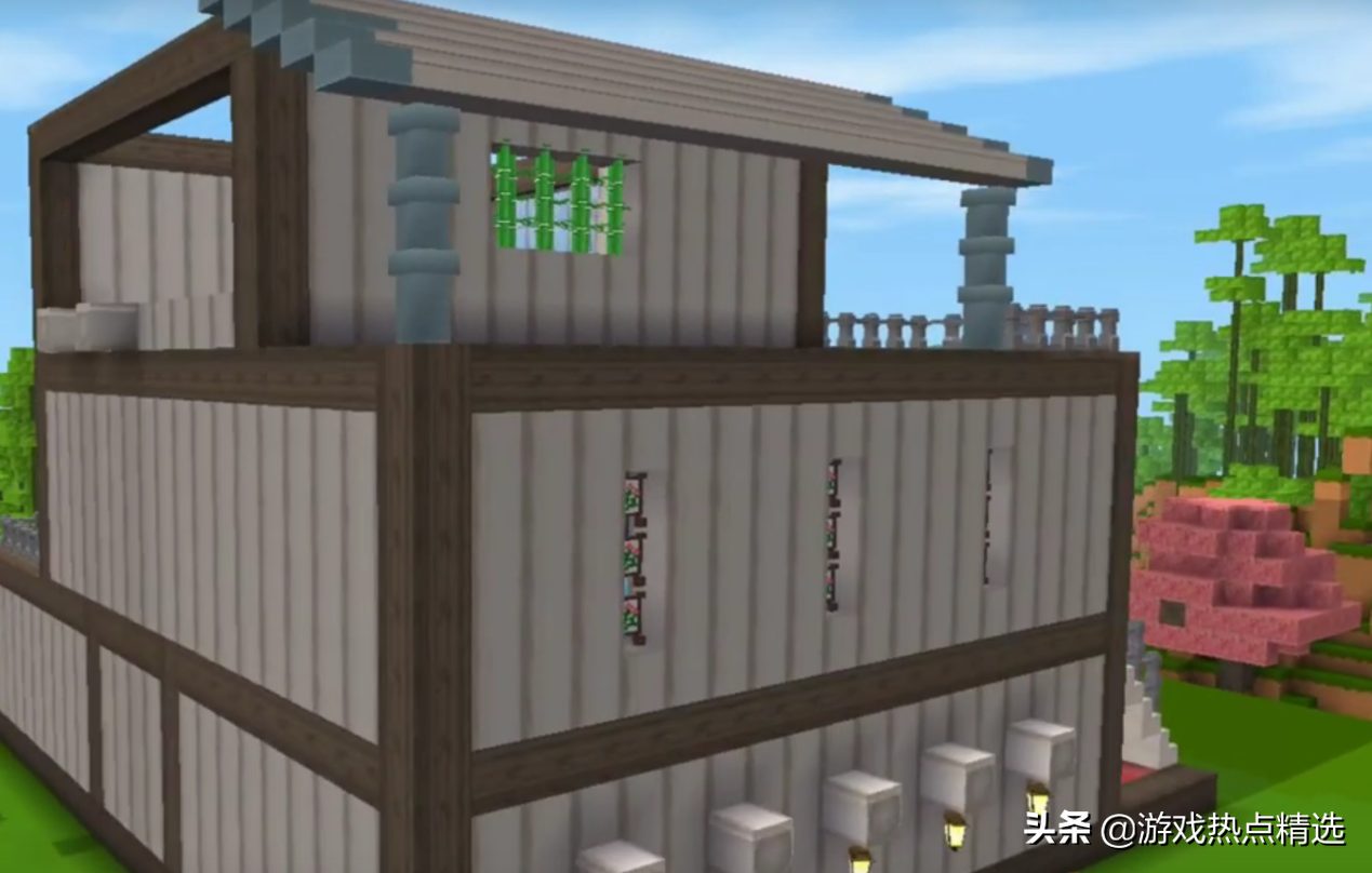 迷你世界：搭建一栋梦幻三层小楼，渐变颜色让玩家如临梦境_方块