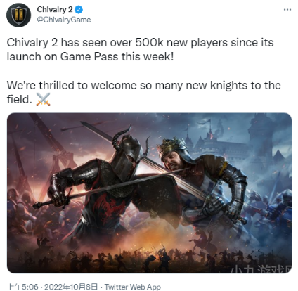 骑士精神2加入XGP已新增50万新玩家（本月内将更新）